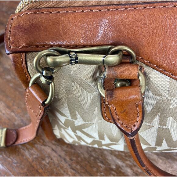 Vintage Y2K Michael Kors Signature Monogram Purse Bag Crossbody Top Handle - Picture 8 of 16